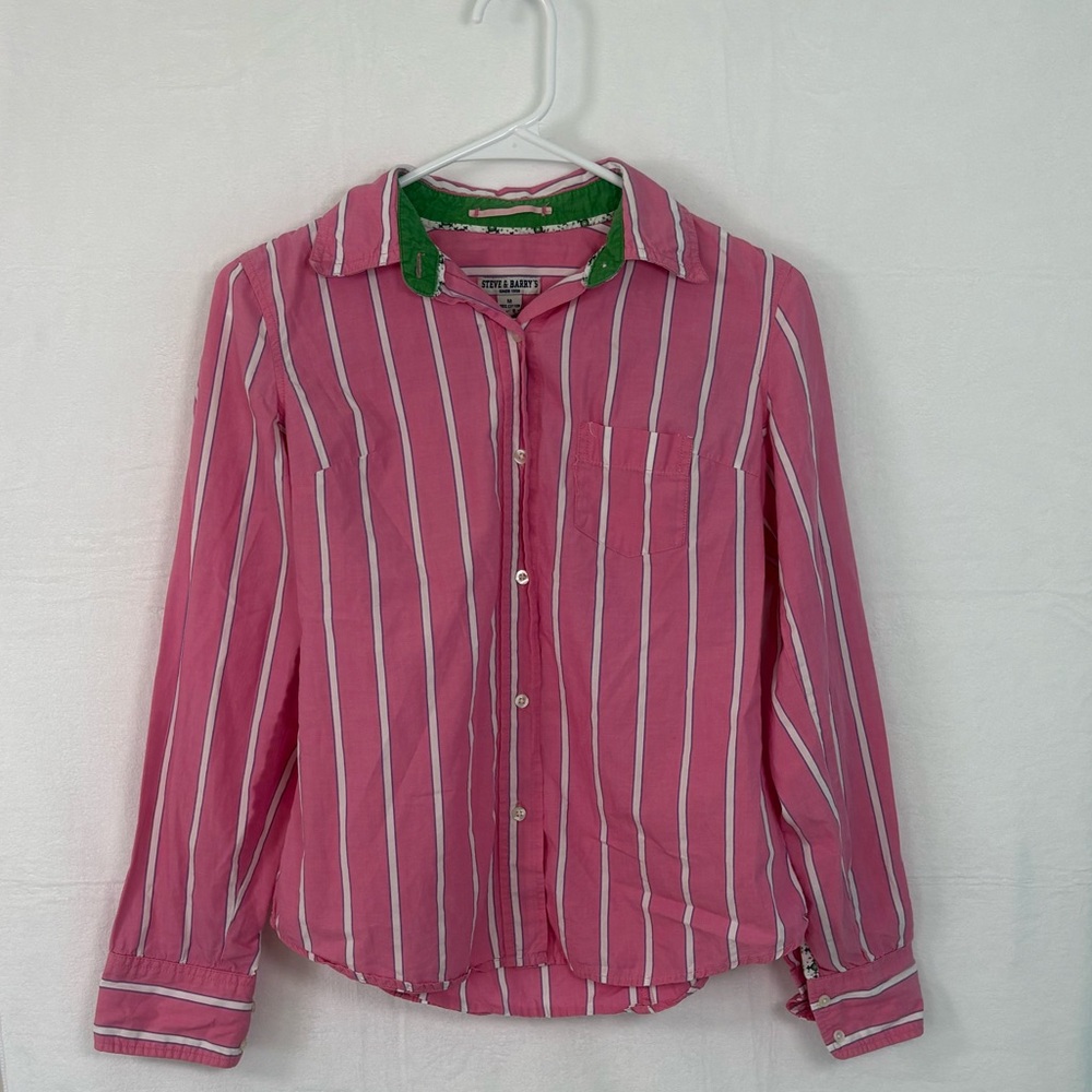 Steve & Barry’s Pink Longsleeve Button Up | Women’s Medium | Good Condition